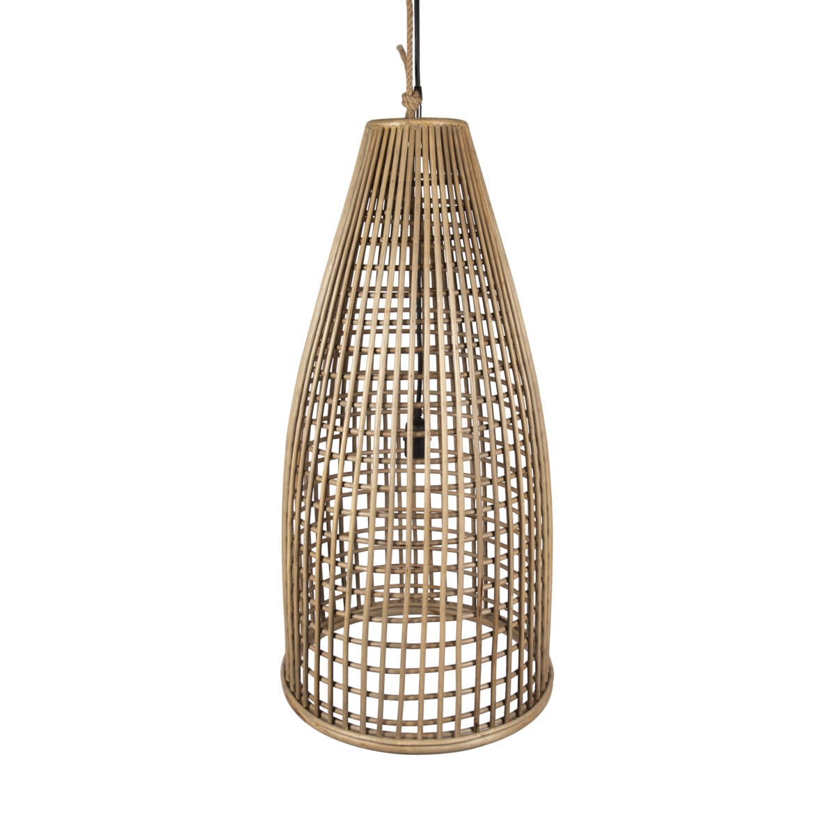 Suspension luminaire en rotin naturel